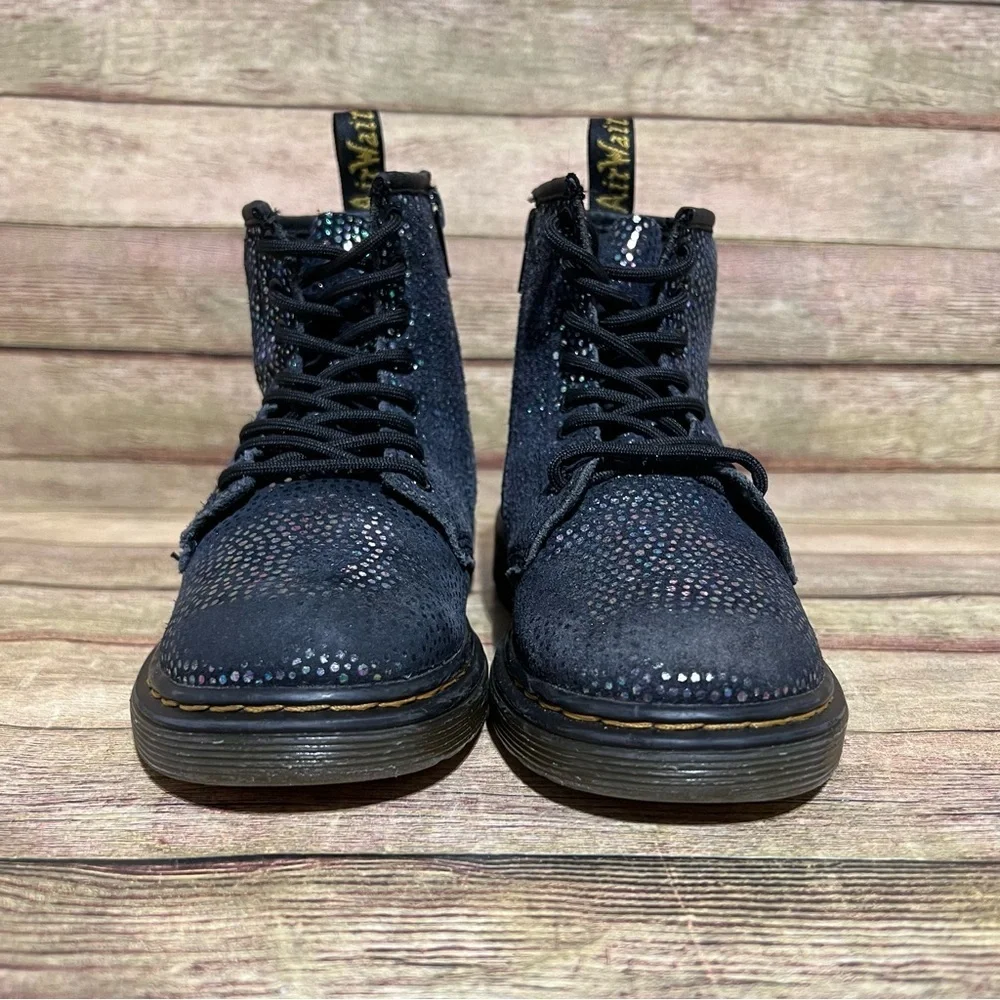 Dr. Martens Black Glitter Lace Up Boots